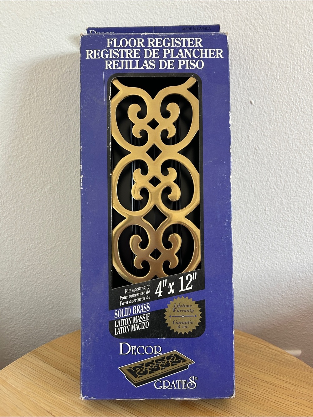 2x Decor Grates Solid Brass Floor Register 4" x 12" - Gold